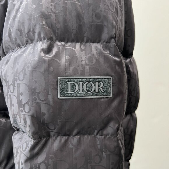 DIOR Gray Oblique Logo Monogram Technical Puffer Down Jacket Men's size 52/XL - Picture 10 of 15